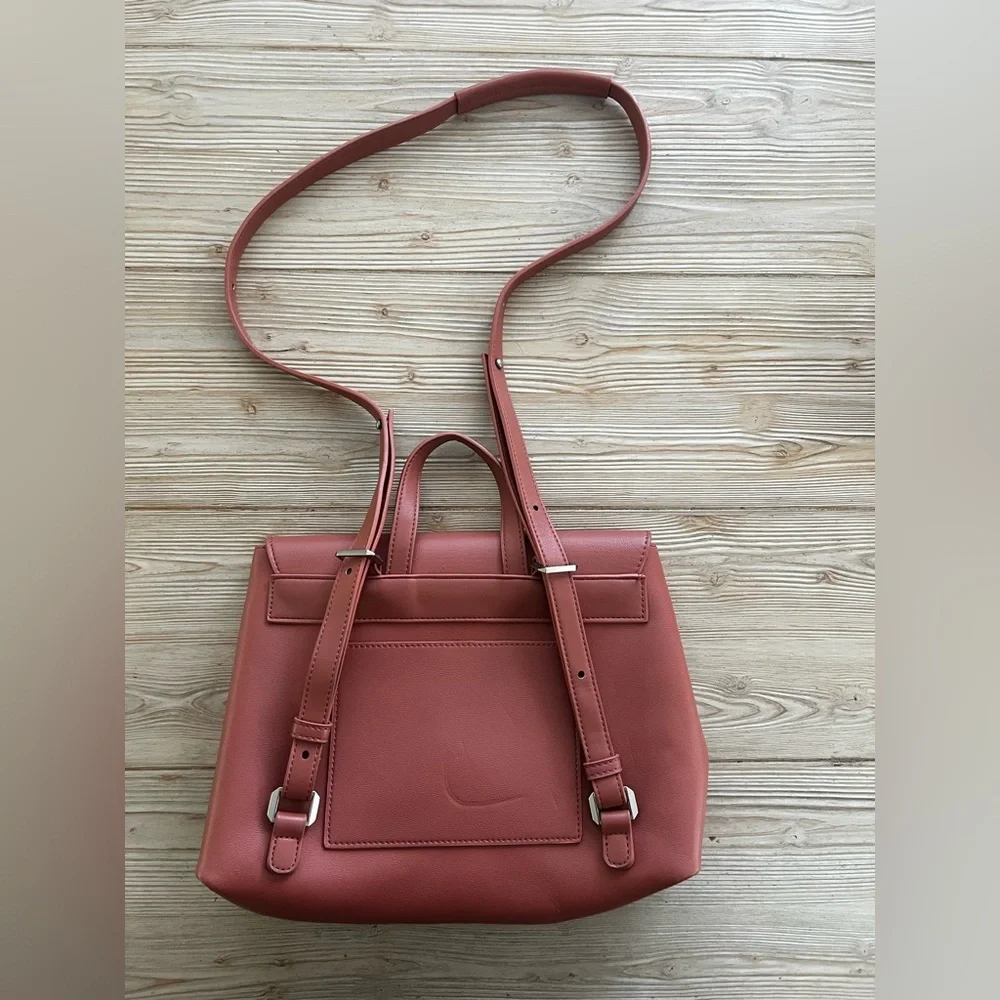 Pixie Mood Vegan Leather Backpack Crossbody Terracotta Pink Convertible